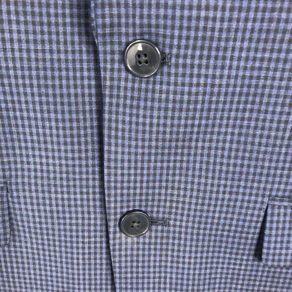 Calvin Klein Blazer Mens 38R Blue Check 100% Wool Extreme Slim Fit Jacket Coat - Picture 16 of 16